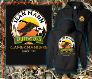 Sean Mann Outdoors Logo Full Color Hoodie "Game Changers since 1985"- Black