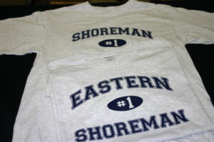 No.1 Eastern Shoreman Ash color with Navy text Short Sleeve T-Shirt