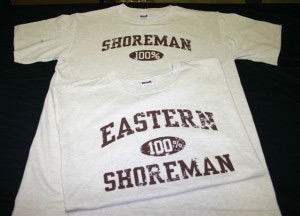 100 % Eastern Shoreman Oatmeal color Distressed Short Sleeve T-Shirt